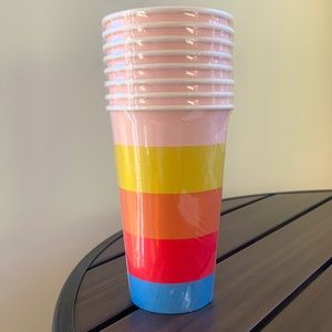 New 8 Rainbow Pride Paper Party 16 Ounce Celebration Birthday Cups Bella Bug